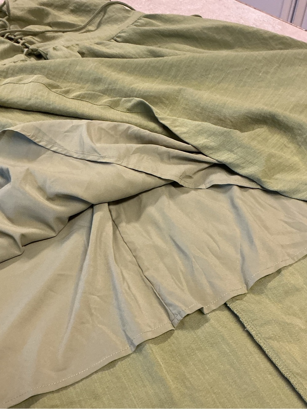Scarlet Darkness XL Green Lace-Up Sleeveless Midi Dress Lined Renaissance read - Picture 8 of 10